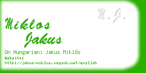 miklos jakus business card